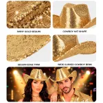 Hat Cowboy Sequin Gold