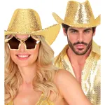 Hat Cowboy Sequin Gold