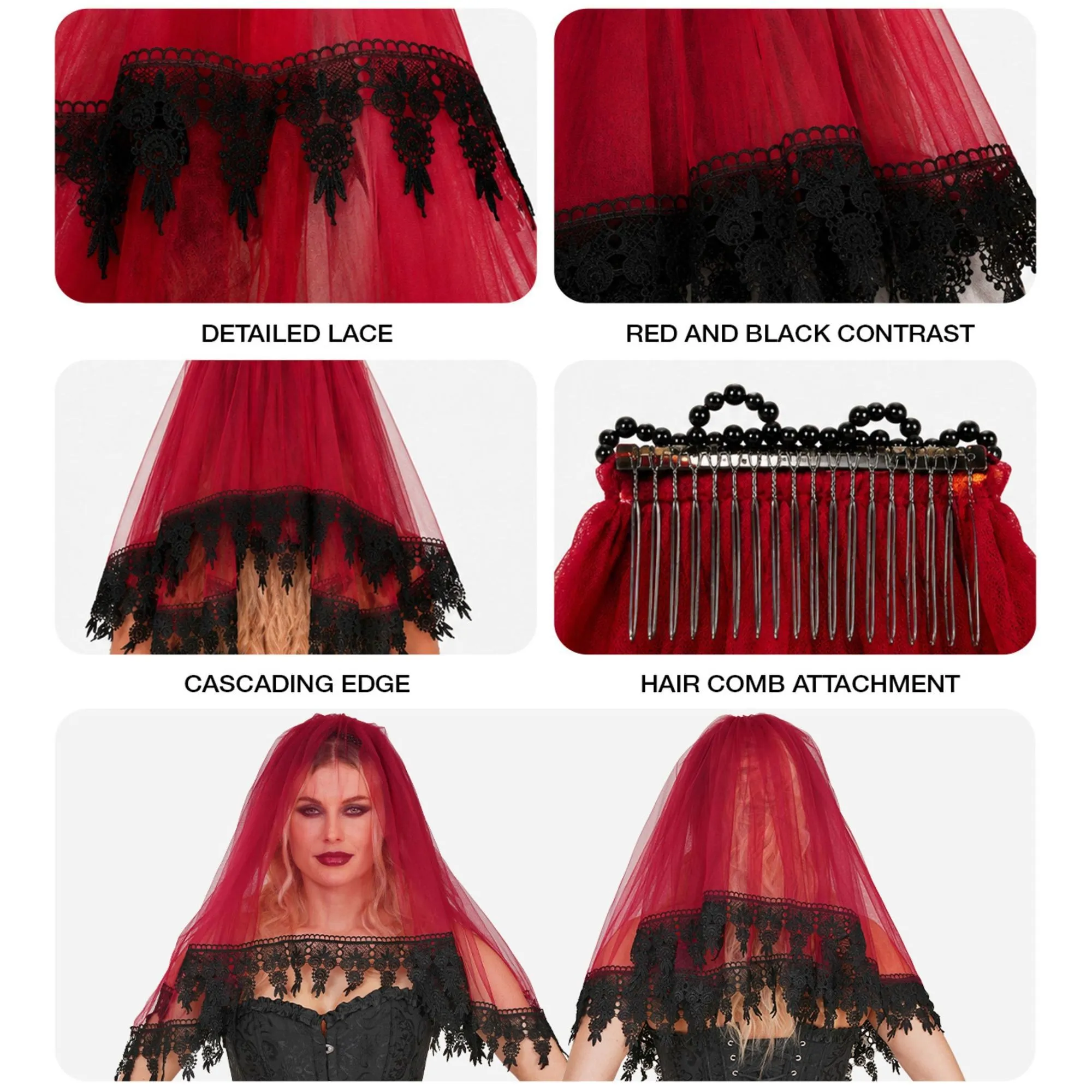 Veil Lace Red