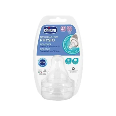 Chicco Physio Perfect 5 Fast Flow Silicone Nipple 4M+ (2pcs)
