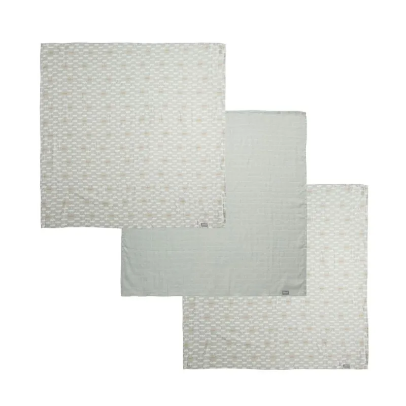 Bebe-jou Muslin towel 70x70 cm 3 pcs. Riverside