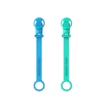 Matchstick Monkey Blue & Green Double Soother Clips