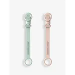 Matchstick Monkey Mint Green & Dusty Pink Double Soother Clips
