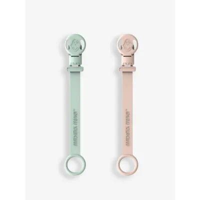 Matchstick Monkey Mint Green & Dusty Pink Double Soother Clips