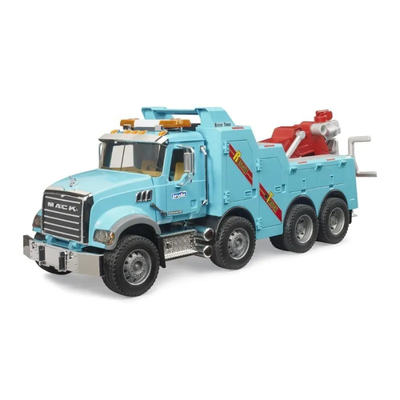 Bruder Mack Granite Heavy Rescue Wrecker Tow Truck with Light & Sound