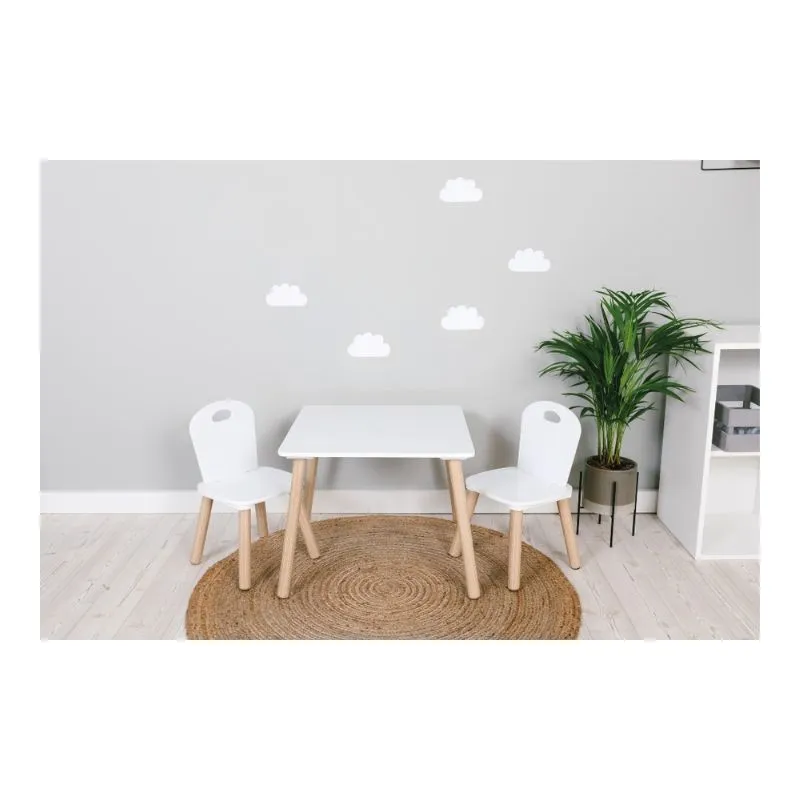 FreeOn Wooden table with chairs Athena, white