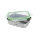 Ecolife Stainless Steel Food Container Inox Single Wall Green x 850ml