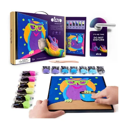Coloring with clay set by numbers ТМ ОКТО 29*29 cm Owl 20003
