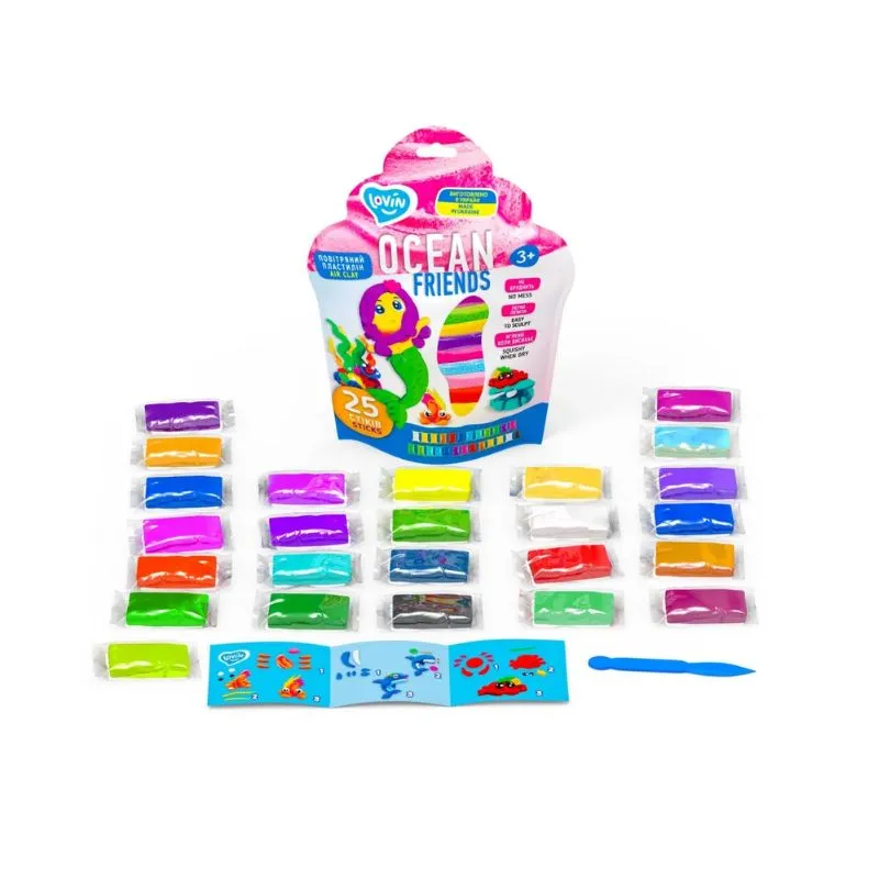 Modeling kit with air plasticine Air Clay TM Lovin - Ocean Friends