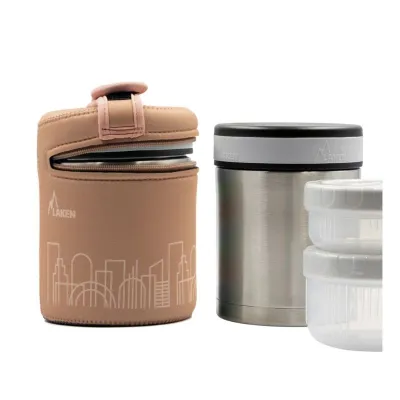 Laken Insulated Food Flask with 2 Containers 1L + Cover City