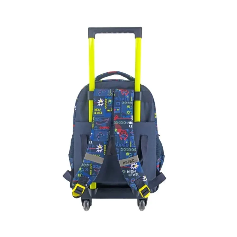 School Trolley Backpack Must Press Start 3 cases
