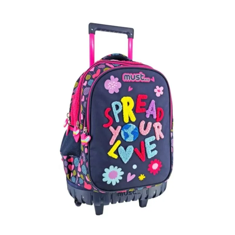 School Trolley Backpack Must Spread Your Love 3 cases