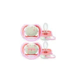 Philips Avent Ultra Air Night-Time Pacifier 6-18m Pink x2