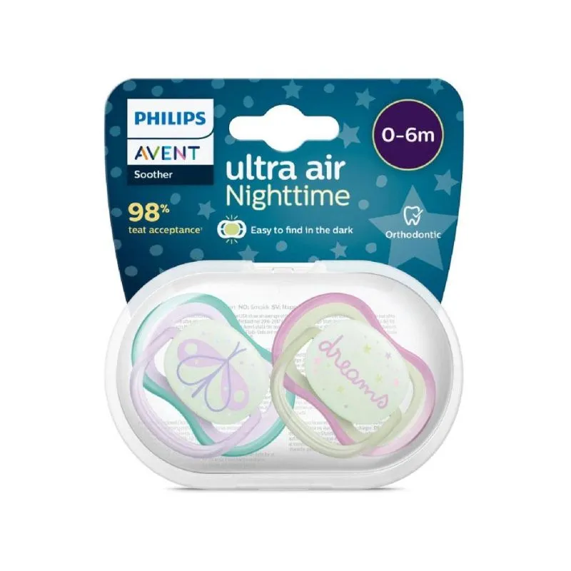 Philips Avent Ultra Air Night-Time Pacifier 6-18m x2