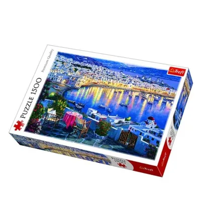Trefl 1500-Piece Large Mykonos At Sunset Puzzle Set