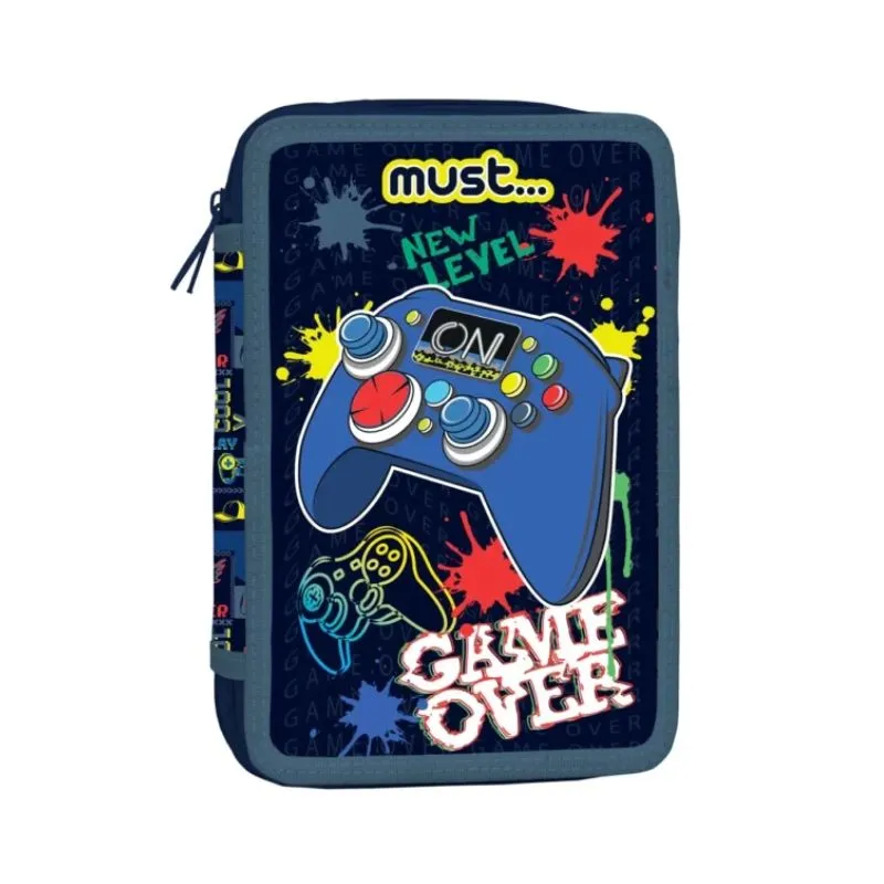 Pencil Case Triple Decker Filled Must Press Start
