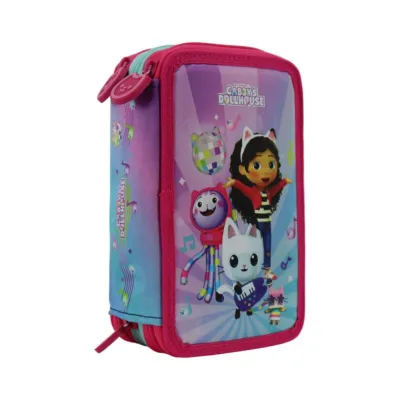 Gabby Dollhouse Pencli Case 20 CM - 3 Cpts