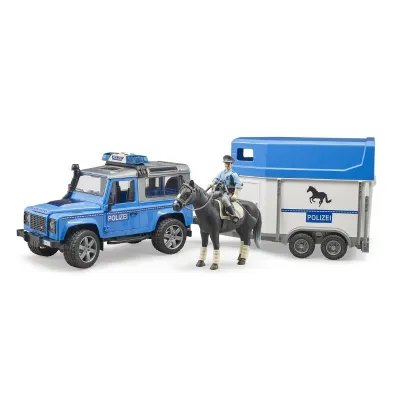 Bruder Land Rover Police with Horse Trailer