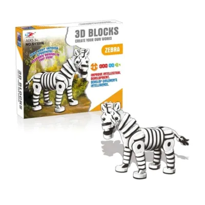 3D Blocks - Zebra