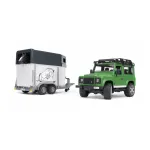 Bruder Land Rover Defender w/ Horse Trailer and Horse
