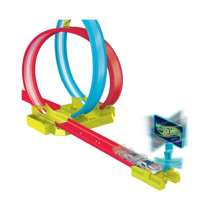 Hot Wheels Neon Speeders Track Set, Laser Stunt Slamway