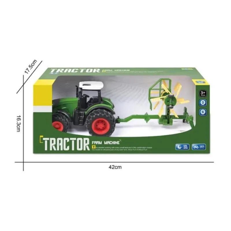 Tractor 1:24 Agricultural with Straw Collector