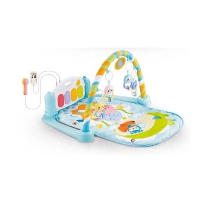 Lazarid Activity gym with hanging toys and music buttons Bluetooth/USB power Blue
