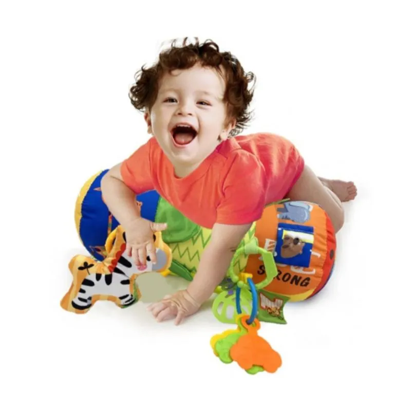 Lazarid baby roller pillow with toys Green