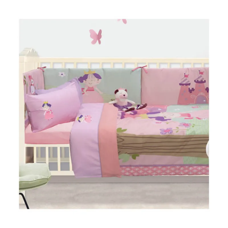 Das Home Baby Sheets Set Crib Cotton Pink 120x160cm 3pcs
