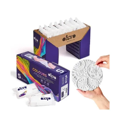 Okto 10pcs Sensory Art Air Clay Colours S - W00 White