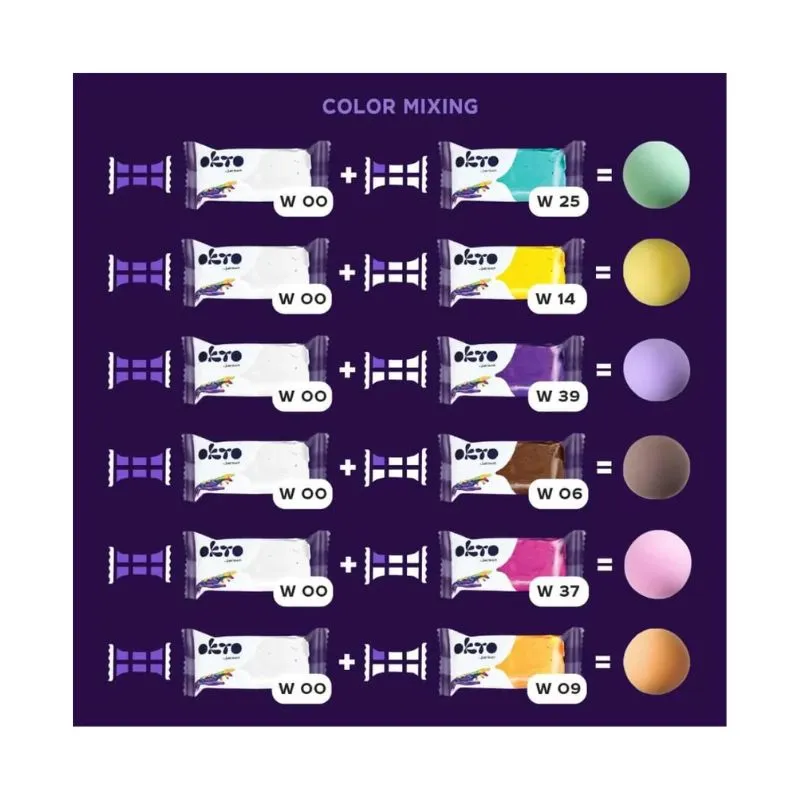 Okto 10pcs Sensory Art Air Clay Colours S - W00 White