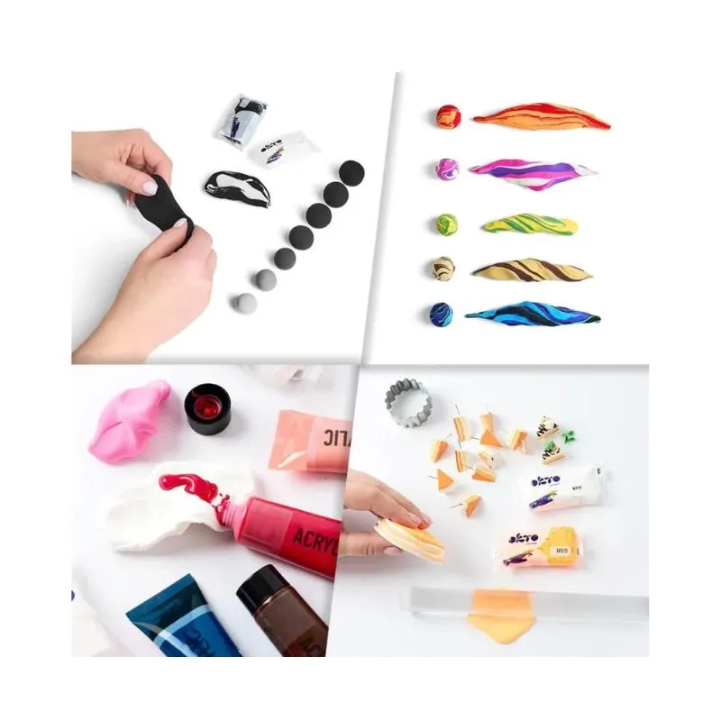 Okto 10pcs Sensory Art Air Clay Colours S - W00 White