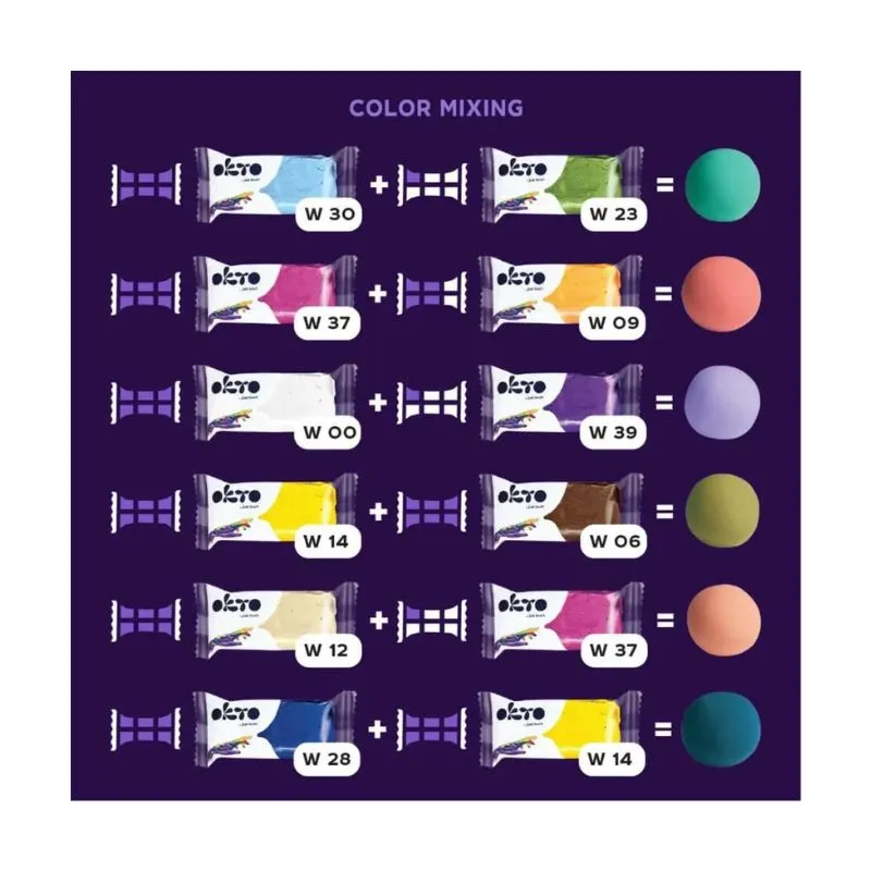 Okto 10pcs Sensory Art Air Clay Colours S - W01 Black