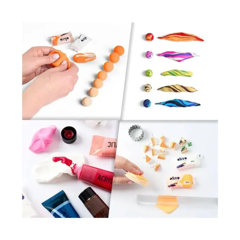 Okto 10pcs Sensory Art Air Clay Colours S - W09 Orange