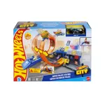 Hot Wheels City Super Police Station Playset With 1:64 Scale Police Toy Car & Adjustable Track Loop