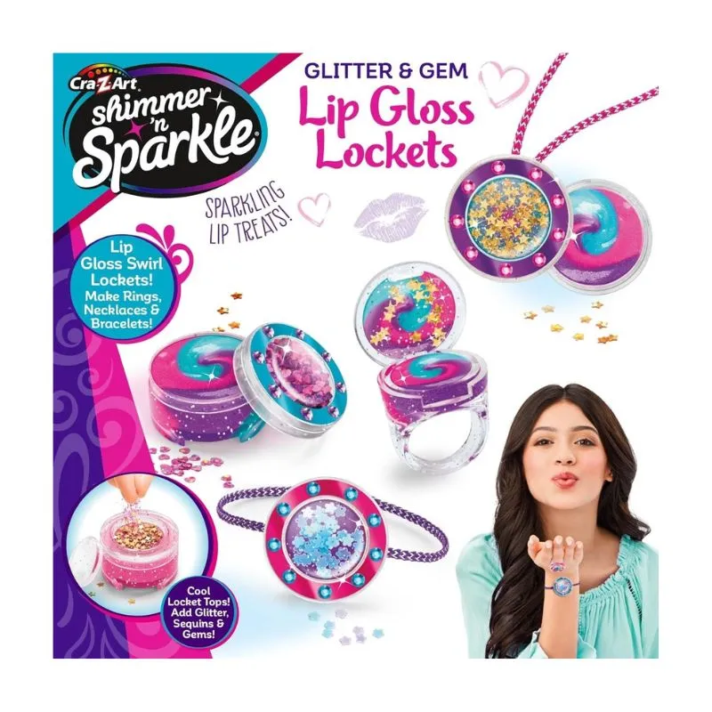 Cra-Z-Art Shimmer 'n Sparkle Glitter & Gem Lip Gloss Locket