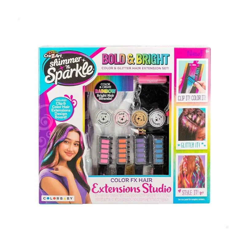 Cra-Z-Art Shimmer N Sparkle Color FX Hair Extension Studio